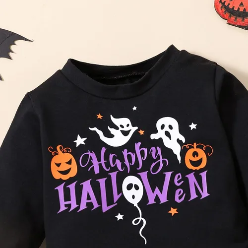 Vista 2 de TBUIALL Toddler Kids Baby Girl Outfit Kids Toddler Baby Girls Autumn Halloween Print Cotton Long Toddler Girl Winter