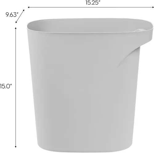 Vista 2 de IRIS USA Bote de basura pequeño Fabricado en Estados Unidos 6 galones Gris