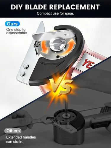 Vista 6 de Cordless Electric Scissors - Smart Display & 4-speed Settings, Rechargeable Cardboard Cutter Electric for Fabric, Leather, Padding & Cardboard