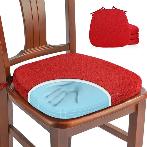 Vista 41 de SINOSSO 1 paquete de cojines de espuma viscoelástica para silla de comedor, tela tejida amigable de 16 pulgadas en forma de U, cómoda almohadilla