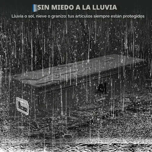Vista 6 de Garvee Caja de herramientas de acero para camiones, resistente, con dos tapas, candado y resistente a la intemperie, ideal para camioneta, cama
