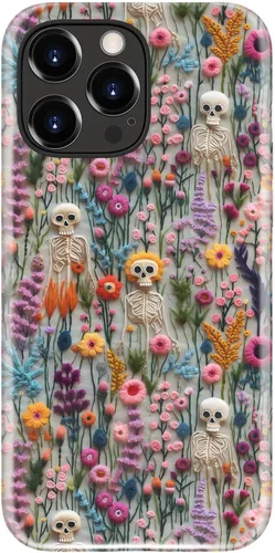 Vista 13 de Funda para iPhone 12 Mini, compatible con carga inalámbrica, protección de doble capa con elegante diseño de flores silvestres, silicona suave +