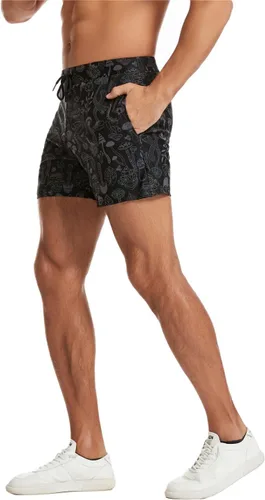 Vista 5 de BaronHong Pantalones cortos reflectantes para hombre, para verano, deslumbrantes, luminosos, para correr, brillar en la oscuridad, para fiestas
