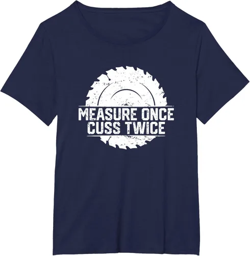 Vista 15 de Measure Once Cuss Twice, divertida camiseta de regalo para carpintería, Negro, S