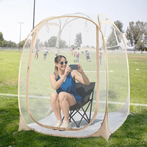 Vista 11 de EighteenTek® - Cápsula deportiva con suelo adjunto, visión clara de 360°, protección UV UPF 50+, refugio instantáneo impermeable para todo