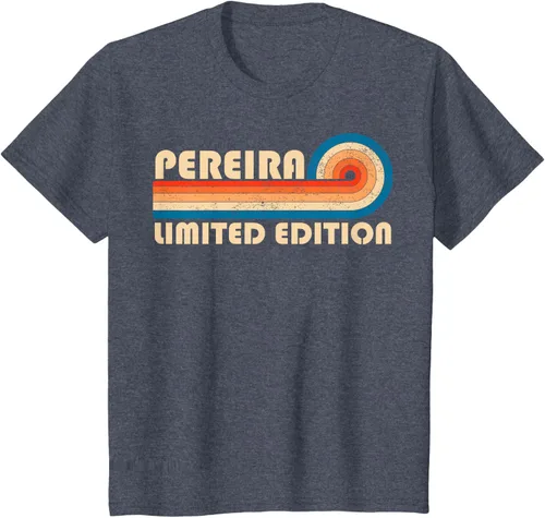 Vista 46 de PEREIRA - Camiseta vintage con apellido retro de los años 80 y 90, Negro