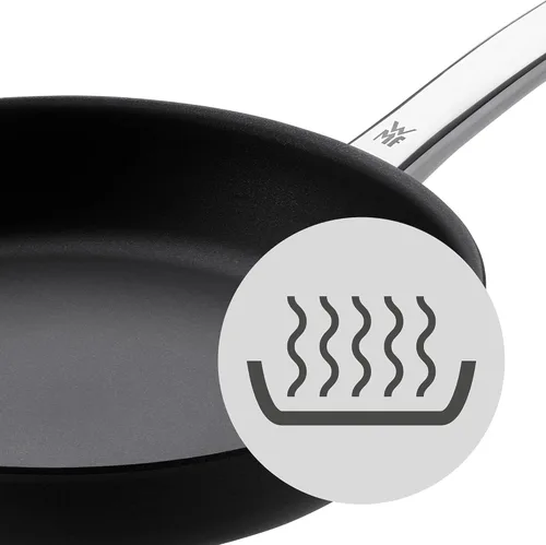Vista 7 de WMF Sartén profesional para carnes de inducción de 9.4 in, ideal para sellar, material multicapa, control rápido del calor, sartén recubierta