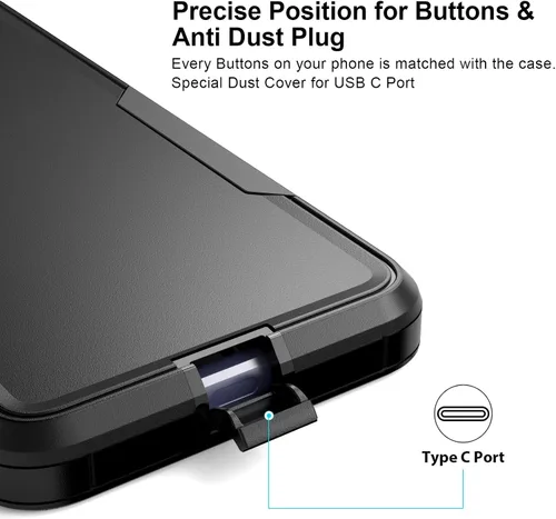 Vista 6 de Funda para Moto G Play 2023, a prueba de golpes, a prueba de caídas, protector de pantalla de vidrio templado, funda de protección resistente