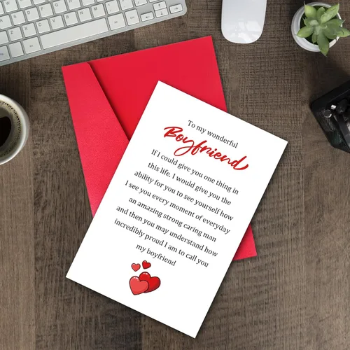 Vista 6 de TQDaiker Preciosa tarjeta del día de San Valentín para novio, dulce tarjeta de Vday para él, prometido, tarjeta de amor sincero para novio, To My