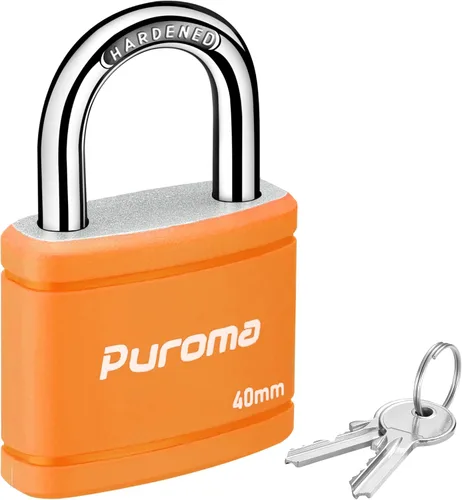 Vista 15 de Puroma Candado con llave con 2 llaves iguales, cerradura de casillero de 7/8 pulgadas, cerraduras de alta resistencia para puerta, cerrojo, caja