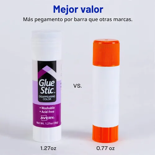 Vista 7 de Avery Pegamento en barra, morado que desaparece, lavable, no tóxico, 1.27 oz, 6 barras de pegamento (98071)