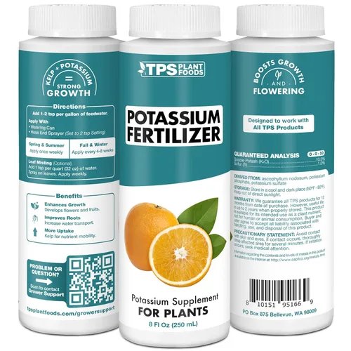 Vista 2 de TPS NUTRIENTS Fertilizante de Potasio para Plantas, Promueve el Crecimiento, Brotación y Floración, Alimento Vegetal Líquido 8 oz (250mL)