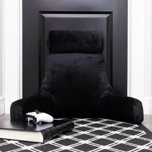 Vista 7 de Almohada Husband Mediana Negra, Respaldo para Niños, Adolescentes, Adultos Pequeños – Almohada de Lectura con Brazos, Altura Ajustable, Espuma