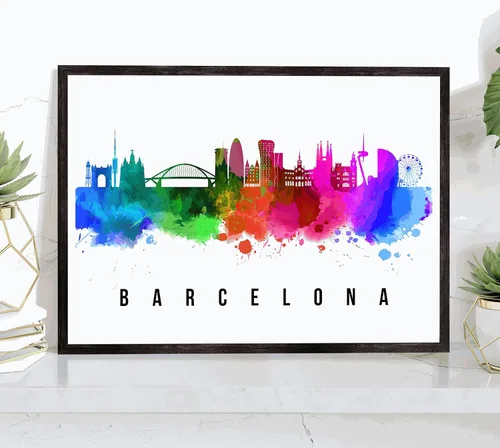Vista 13 de Póster de Amsterdam Skyline Netherlands, pintura de paisaje urbano e impresión de monumentos, decoración para el hogar, oficina, 12 x 18 pulgadas