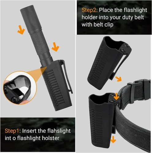 Vista 5 de Funda de linterna táctica 88051 para Streamlight ProTac HL - Soporte de linterna compatible con linterna Streamlight Strion, color negro
