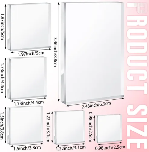 Vista 2 de 6 bloques acrílicos rectangulares transparentes para exhibición de joyas, bloque de pedestal de exhibición de joyas transparente, base de soporte