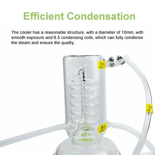 Vista 4 de Aparato de destilación de aceites esenciales de laboratorio, destilador de agua de 135.3 fl oz, purificador de destilación de destilación