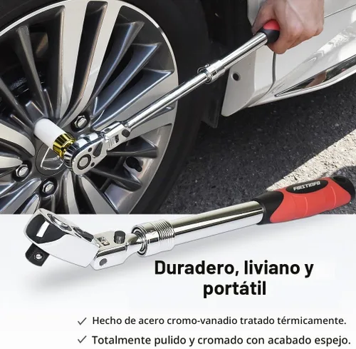 Vista 6 de FIRSTINFO F3222ND Taiwán - Llave de trinquete extensible flexible y con bloqueo de 1/2 pulgada reversible, agarre suave con acción de engranaje