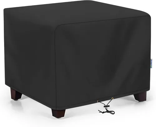 Vista 8 de SunPatio Funda otomana para exteriores, funda cuadrada impermeable para mesa de café, fundas para muebles de patio, protección para todo