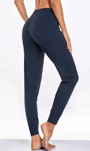 Vista 2 de Oalka - Pantalones deportivos para mujer, con cintura alta y bolsillos, para hacer deporte, yoga y entrenar