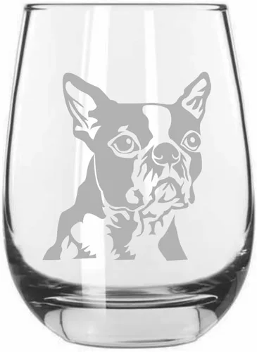 Vista 541 de Shar Pei (chino) - Vaso de vino sin tallo grabado para perro, 15.25 onzas