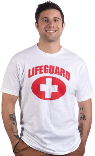 Vista 3 de Lifeguard Red or White Customizable Lifeguarding Unisex Uniform Costume T-Shirt for Men Women