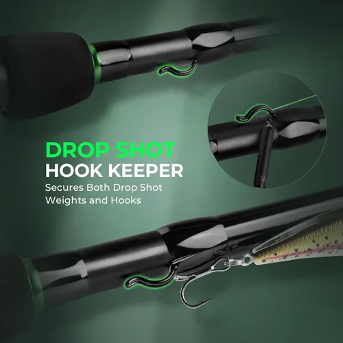 Vista 7 de KastKing Zephyr Dual Tip Fishing Rod, Lightweight KastFlex IM6 Graphite Spinning & Casting Rod with Zirconium Oxide Ring Guides, Hook Keeper, EVA