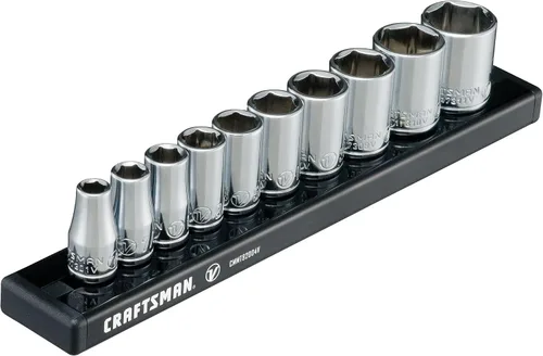 Vista 11 de CRAFTSMAN V-SERIES Juego de llaves SAE, profundo, transmisión de 1/4 pulgada, 10 piezas (CMMT17315V)