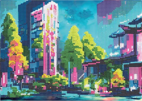 Vista 2 de DIAMANTINY - Pintura de paisaje por números, multicolor, A4, 96312