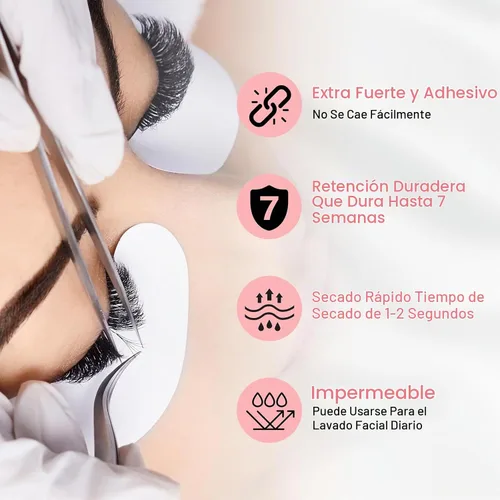 Vista 2 de EMEDA - Pegamento profesional para extensiones de pestañas, 0.5S/1S/2-3S/secado rápido, sujeción fuerte, impermeable, hipoalergénico, sin látex