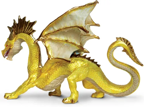 Vista 8 de Safari Ltd. Figura de dragón dorado – Figura detallada de 6.75 pulgadas – Divertido juguete educativo de fantasía para niños, niñas y niños a partir