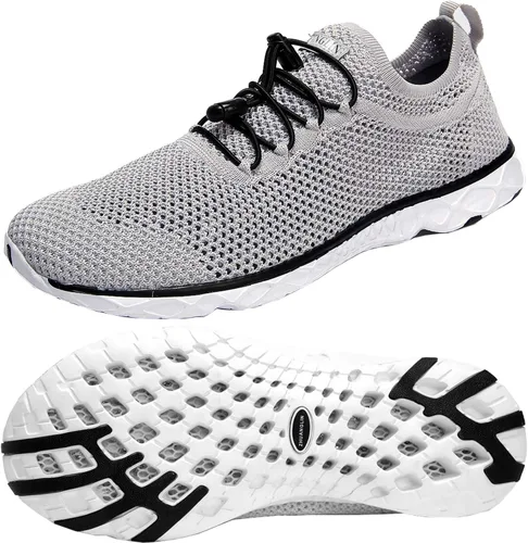 Vista 13 de Zapatos de agua para mujer de secado rápido, drenaje de 3 segundos y todo terreno para natación, senderismo, yoga 18155Negro