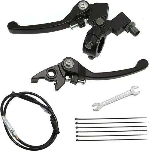Vista 2 de Palanca de embrague plegable de 7/8 con percha y cable de embrague de repuesto para 110/125/140/150cc SSR125 RFZ YZ Ruckus TaoTao DB17/27 Apollo