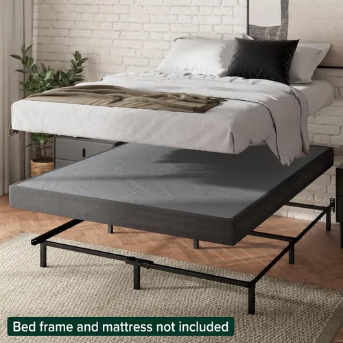 Vista 3 de Zinus WonderBox(TM) Smart Box Spring de 5 pulgadas, base de colchón de montaje rápido, marco de metal duradero, color gris