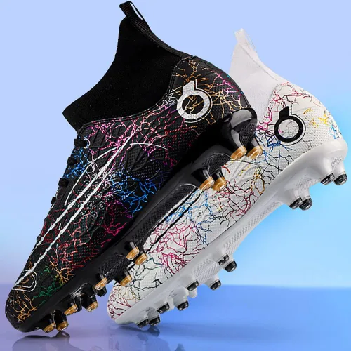 Vista 5 de MIGPOGZAI Zapatos de fútbol para hombre, zapatos de fútbol de alta calidad, transpirables, atléticos, profesionales, para jóvenes, niños, zapatos