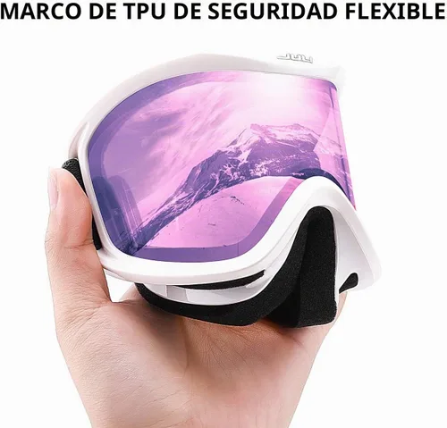 Vista 4 de Juli - Gafas de esquí, snowboard y patinaje, para hombres y mujeres Blanco ártico/zafiro púrpura (vlt 18.5%)