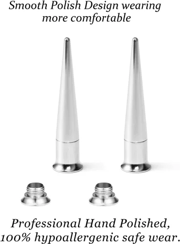 Vista 4 de Vsnnsns 14G 12G 10G 8G 6G 4G 2G 0G 00G 316L - Kit de estiramiento de acero inoxidable quirúrgico 316L, pasador de inserción para oreja, nariz