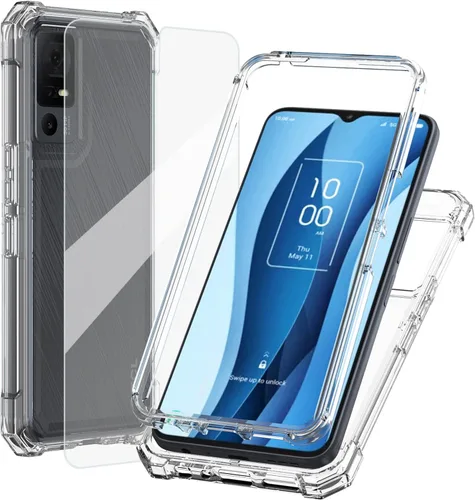 Vista 9 de Ailiber Funda para TCL 40 XE, TCL 40 X con protector de pantalla de vidrio templado, protección de estructura de doble capa, parachoques de TPU