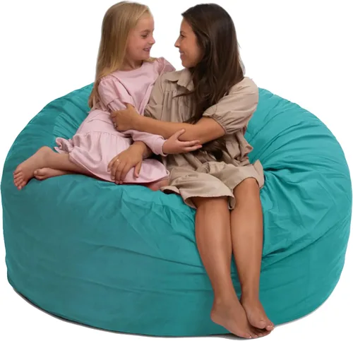 Vista 15 de ULTIMATE SACK 5000 Silla Puf de 5-Pies con Reposapiés, Funda de Gamuza Negra – Tumbona de Espuma de Gran Tamaño, Asiento de Suelo, Sofá Pequeño