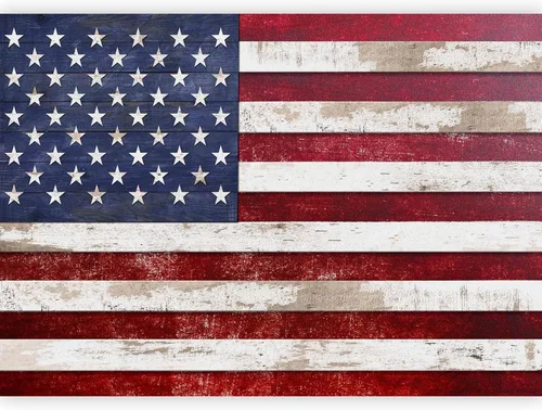 Vista 8 de artgeist Premium Wall Mural Flag America 98x69 in - Non-Woven Wallpaper Fleece Wall Decor Photo Print Picture Image Design Home Mural Wood US USA #01