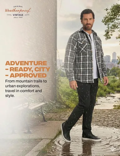 Vista 8 de Weatherproof Vintage Pantalones casuales de senderismo para hombre, pantalones de trabajo ligeros y elásticos para hombre con bolsillo de carga