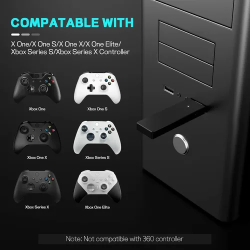 Vista 4 de Smlau Adaptador inalámbrico XB1 compatible con Xbox One Controller y Xbox Series X para Windows 11108187