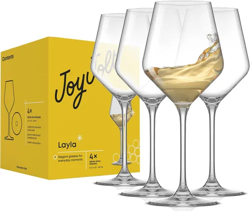 Vista 9 de JoyJolt Juego de 4 copas de champán de la colección Layla, de 6.7 onzas, elegantes copas de champán con tallo de cristal para Prosecco, vino