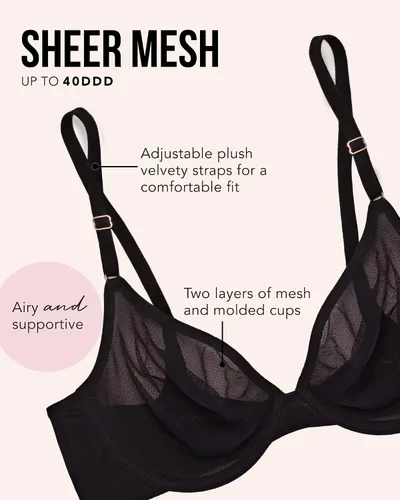 Vista 4 de Smart & Sexy Brasier de malla transparente para mujer