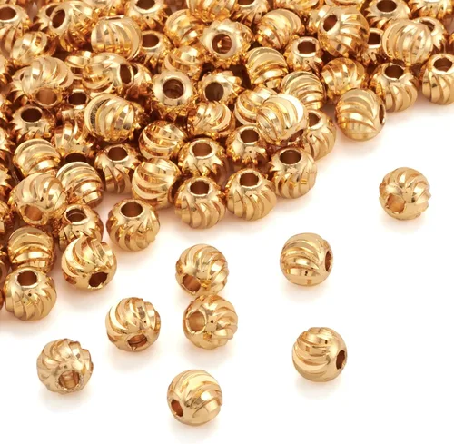 Vista 22 de Craftdady 50 cuentas redondas planas chapadas en oro de 18 quilates de latón galvanizado de 0.394 pulgadas para hacer joyas agujero: 0.059 pulgadas