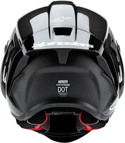 Vista 3 de Alpinestars Supertech R10 Casco sólido, carcasa de carbono, certificado CE, ventilación avanzada y ajuste