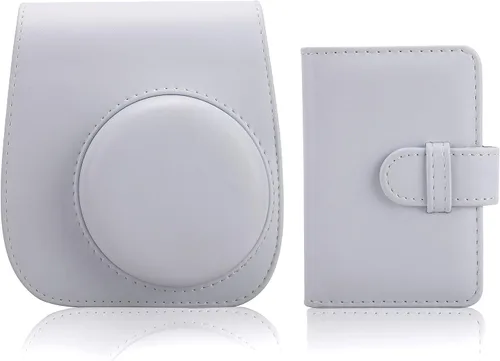 Vista 21 de Funda para cámara instantánea compatible con Fujifilm Instax Mini 12 11/9/8/8+ bolsa de piel sintética con bolsillo y correa ajustable para el Negro