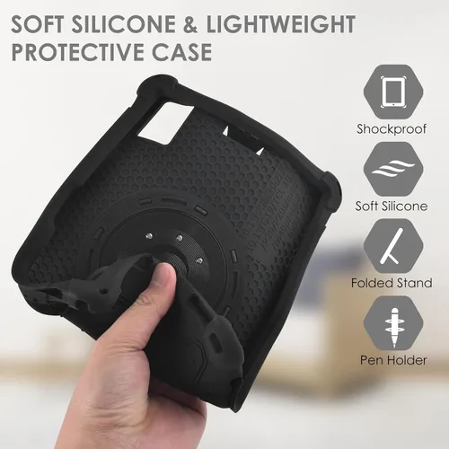 Vista 6 de DETUOSI Funda de silicona para Plimpton PlimPad P60 de 10 pulgadas, funda protectora multiángulo para Moderness MB1001 de 10 pulgadas, Hoozo de 10.1