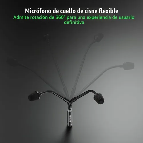 Vista 3 de Micrófono DJ de 17 pulgadas flexible de cuello de cisne, micrófono profesional XLR con cable dinámico Bob Barker para videoconferencia, podio