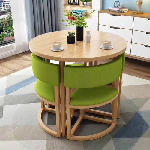 Vista 20 de YVYKFZD Round Conference Table, Small Office Reception Room Club Table, Business Conference Room Table and Chair, Simple Kitchen Dining Table Set